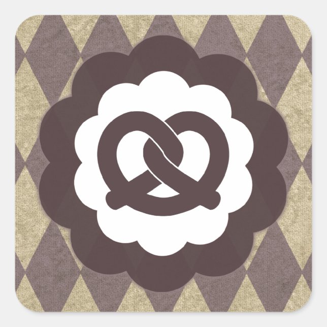 pretzel vintage square sticker (Front)