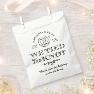 Pretzel We Tied The Knot Thank You Wedding Favour Bags