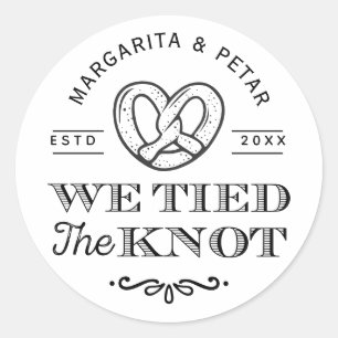 Pretzel We Tied The Knot Thank You Wedding Tags