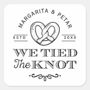 Pretzel We Tied The Knot Thank You Wedding Tags