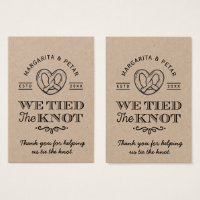Pretzel We Tied The Knot Thank You Wedding Tags