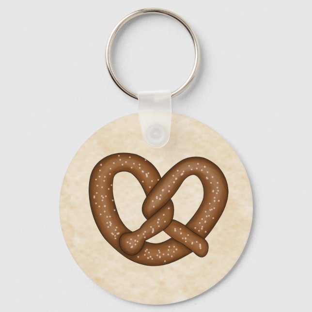 Pretzel with Beige Bkgd Keychain (Front)
