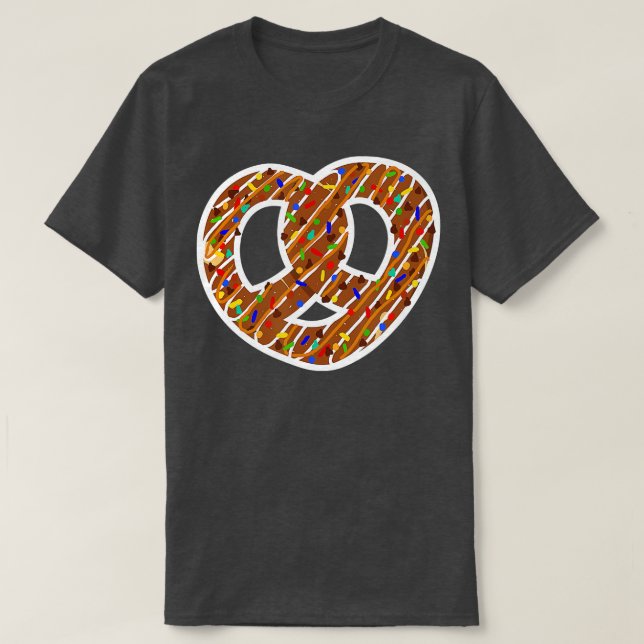 Pretzel with oppings Funny Pretzel Day Kids Food A T-Shirt (Design Front)