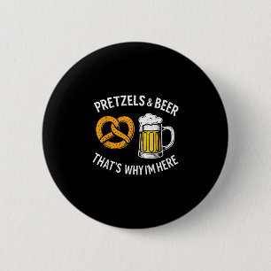 Pretzels & beer lederhosen beer festival party 6 cm round badge