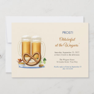 Pretzels and Steins Oktoberfest Party Invitation
