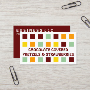 PRETZELS and STRAWBERRIES (mod squares) Business Card