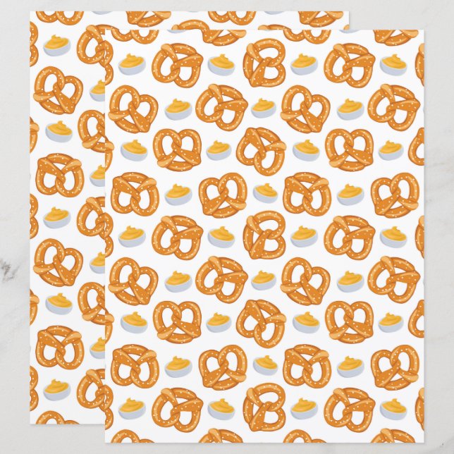 Pretzels & Cheese Scrapbook Paper (Front/Back)