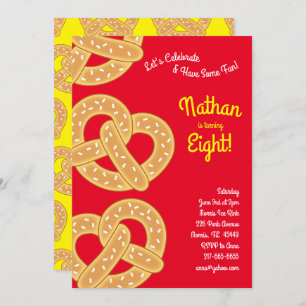 Pretzels Kids Birthday Party Invitation