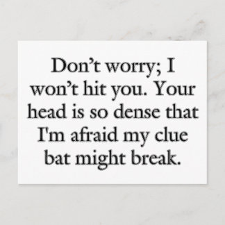 Prevent Violence: Go Away and I Won't Hit You Postcard