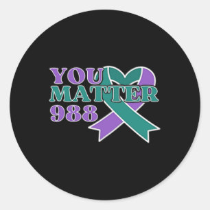 Prevention 988 You Problem Pocket Design  Classic Round Sticker