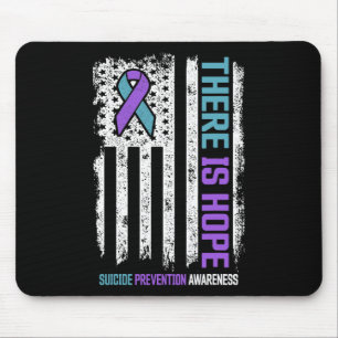 Prevention American Flag Hope Suicide Awareness  Mouse Mat