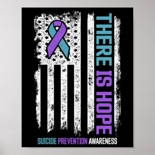 Prevention American Flag Hope Suicide Awareness Poster