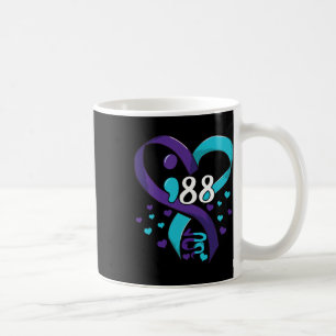Prevention Awareness 988 Heart Teal And Purple  Coffee Mug