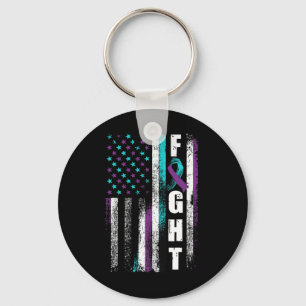 Prevention Awareness American Flag Distress Key Ring