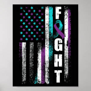 Prevention Awareness American Flag Distress  Poster