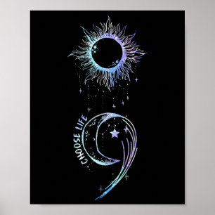 Prevention Awareness Choose Life Semicolon Gothic  Poster