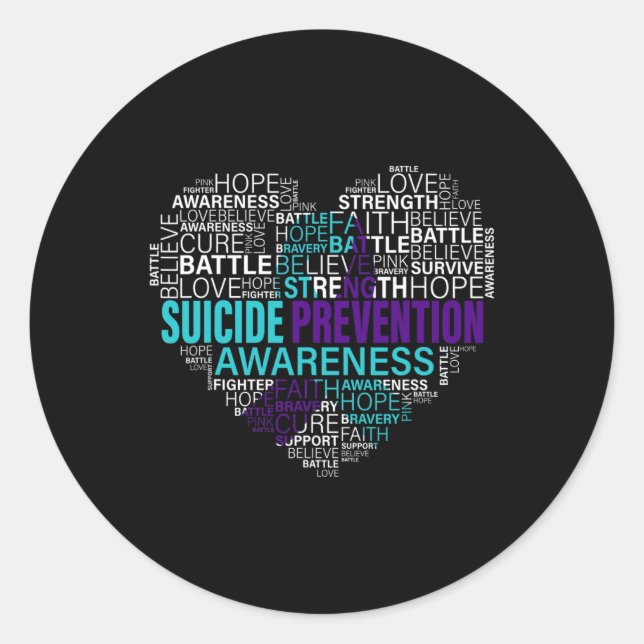 Prevention Awareness Fight Hope Strong Warriors  Classic Round Sticker (Front)