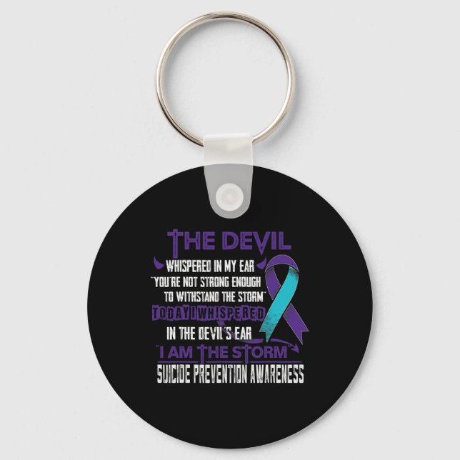 Prevention Awareness I Am The Storm Devil  Key Ring (Front)