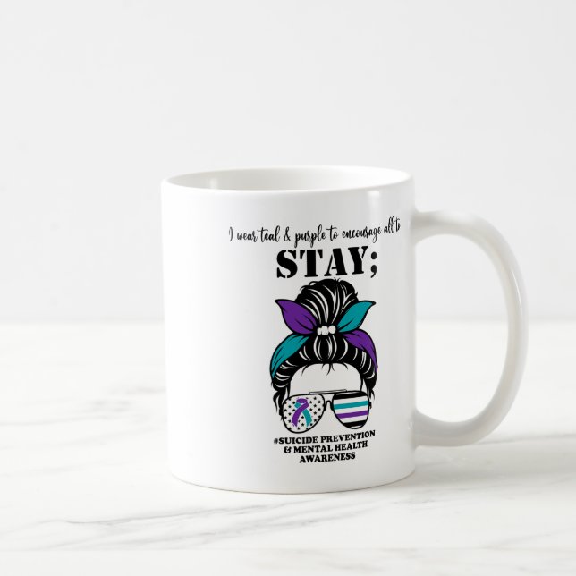 Prevention Awareness Mental Health Support Messy B Coffee Mug (Right)