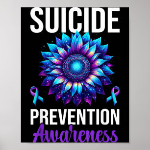 Prevention Awareness Ribbon Mental Health Support Poster