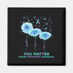 Prevention Awareness Sunflower Ribbon You Problem Magnet