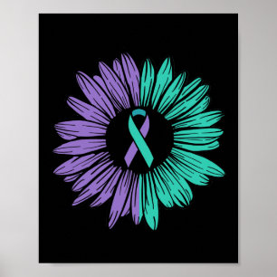 Prevention Awareness Sunflower Ribbon You Problem Poster
