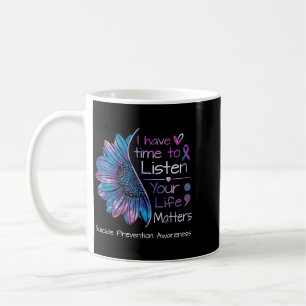 Prevention Awareness Suower Teal Purple Ribbon Coffee Mug