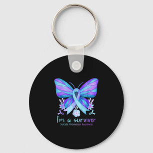 Prevention awareness week butterfly a survivor key ring