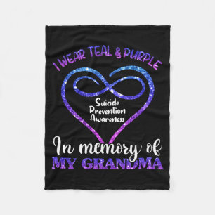 Prevention Shirt Teal Purple In Memory Of Grandma Fleece Blanket