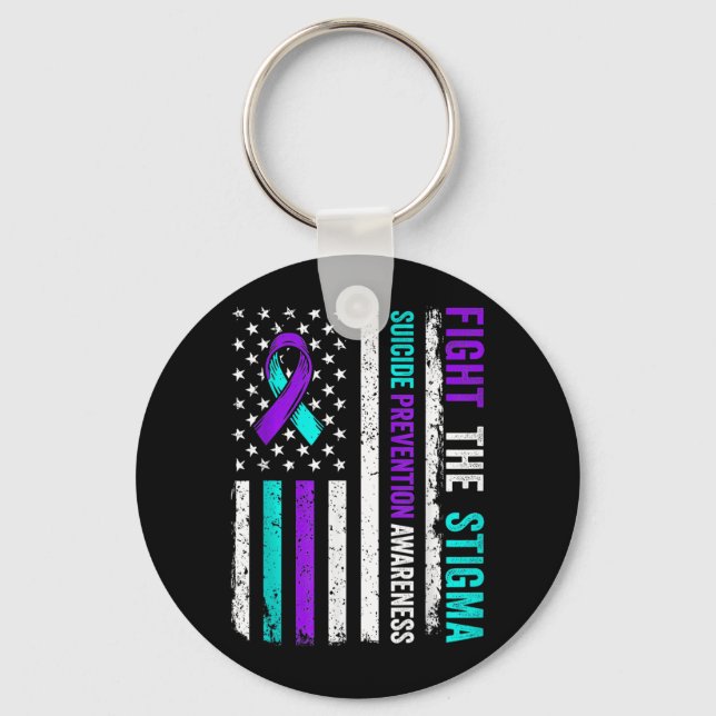 Prevention Support Fight Stigma Awareness Key Ring (Front)
