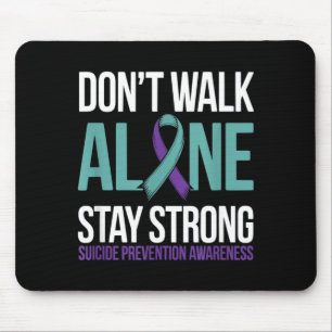 Prevention Teal Purple Ribbon Support Design Mouse Mat