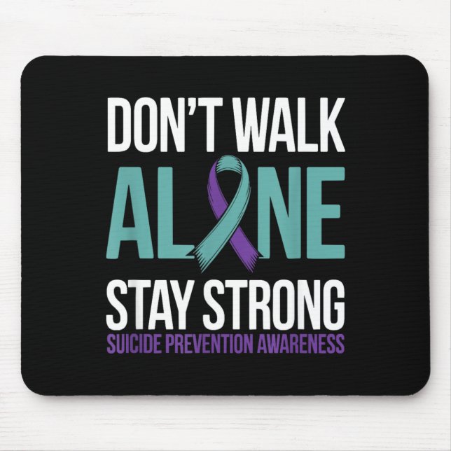 Prevention Teal Purple Ribbon Support Design Mouse Mat (Front)