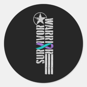 Prevention Warrior Survivor - Military-style Classic Round Sticker