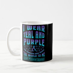 Prevention Wear Teal Purple For Someone Awareness Coffee Mug