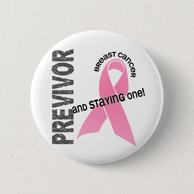 Previvor 1 Breast Cancer 6 Cm Round Badge (Front)