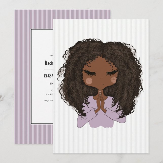 Preying African American Woman Bachelorette Invitation (Front/Back)