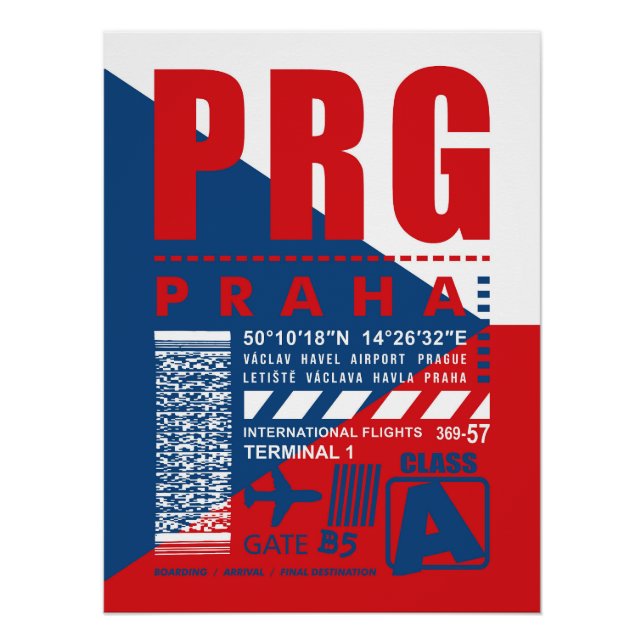 PRG Prague Airport Poster (Front)