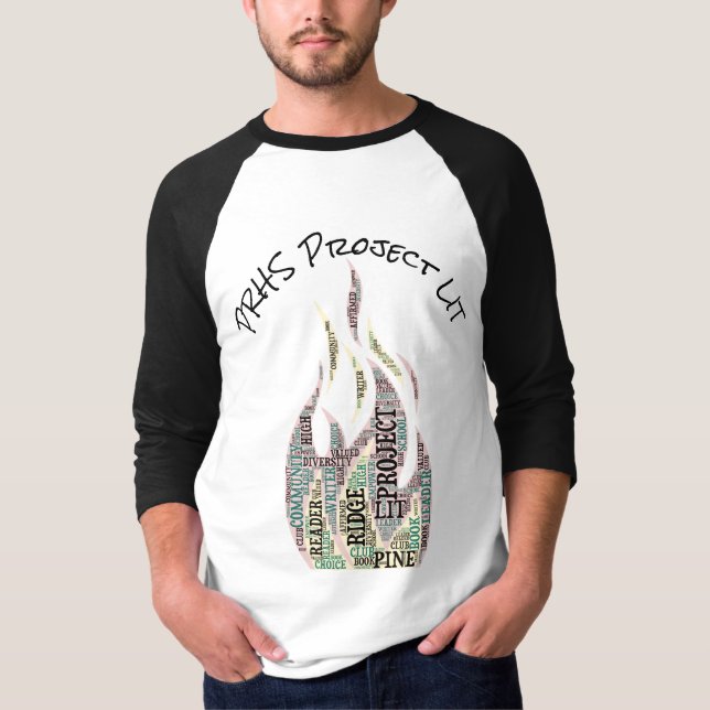 PRHS ProjectLIT Book Club Raglan T-Shirt (Front)