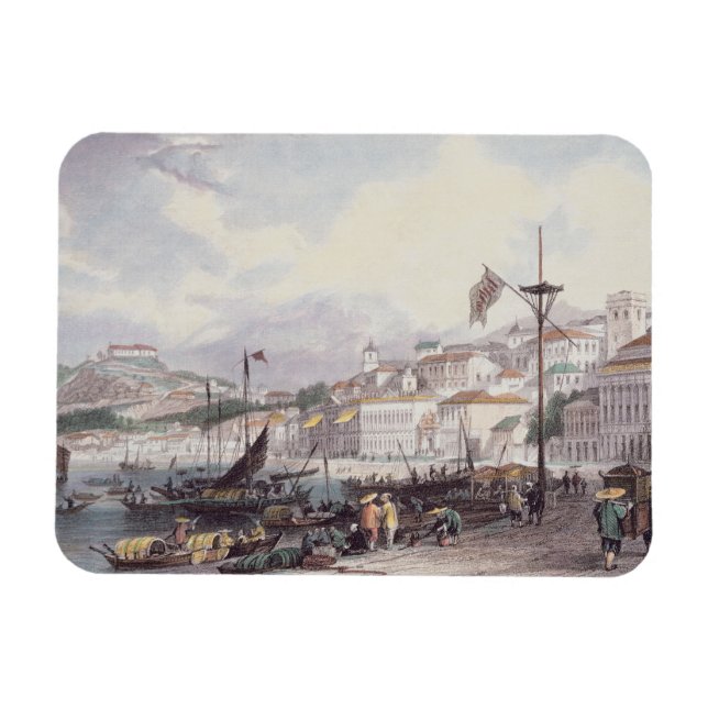 Pria Grande, Macao, c.1850 (colour litho) Magnet (Horizontal)