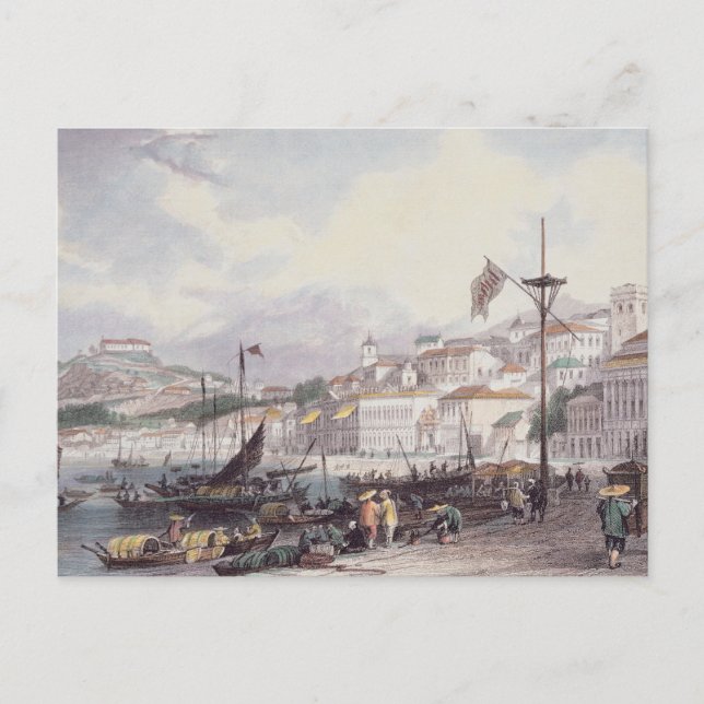 Pria Grande, Macao, c.1850 (colour litho) Postcard (Front)