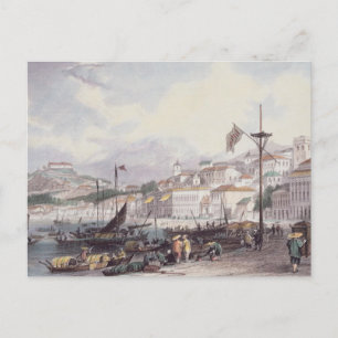 Pria Grande, Macao, c.1850 (colour litho) Postcard