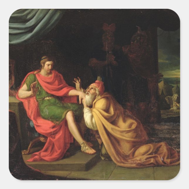Priam and Achilles Square Sticker (Front)