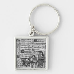 Priam watching the reconstruction of Troy Key Ring