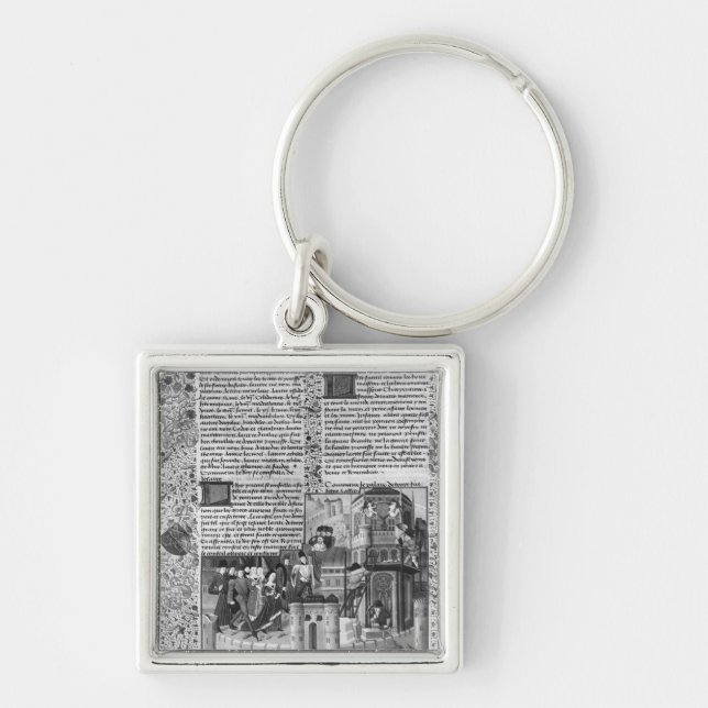 Priam watching the reconstruction of Troy Key Ring (Front)