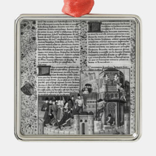 Priam watching the reconstruction of Troy Metal Tree Decoration