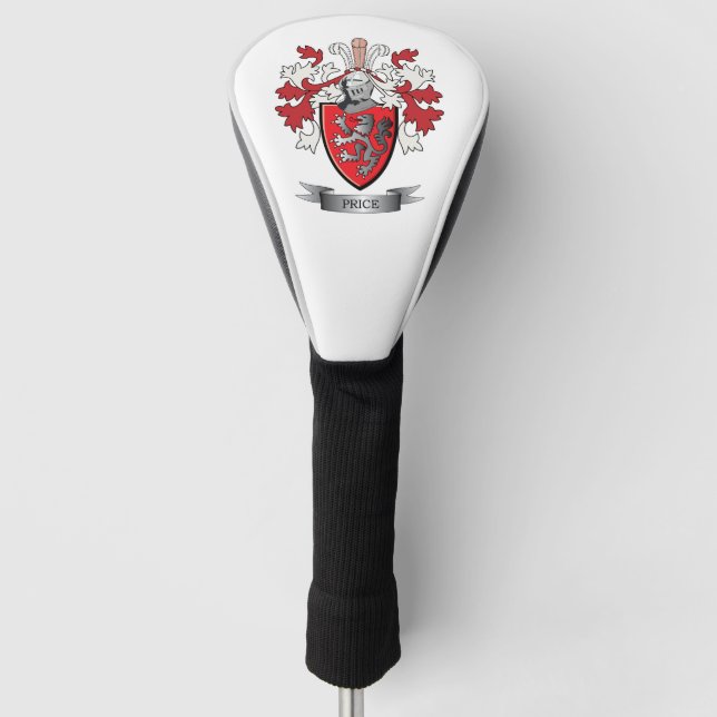 Price Family Crest Coat of Arms Golf Head Cover (Front)