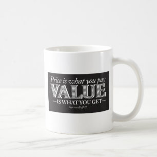 Price is what you page - white on black coffee mug