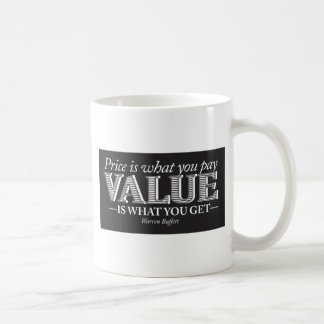 Price is what you page - white on black coffee mug