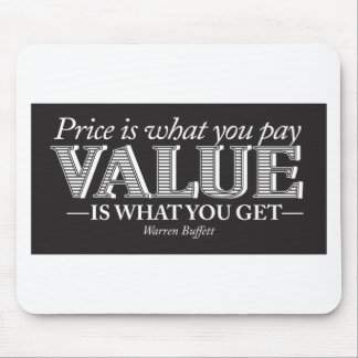 Price is what you page - white on black mouse mat