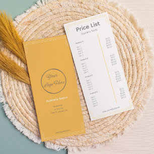 Price list basic white minimalist simple  rack card